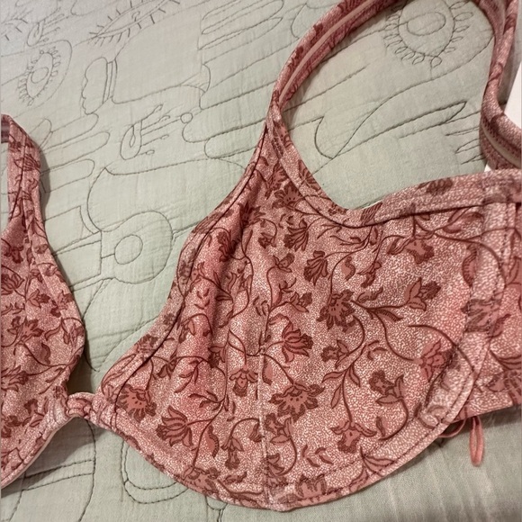 NWT MINKPINK Kiewa Bikini SET Top & Bottom Adjustable Tie Back Pink Floral - Picture 7 of 9